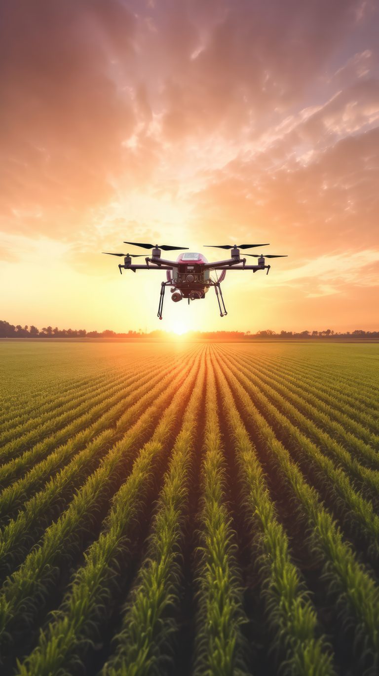 Smart Farming avión no tripulado agrícola inteligente, la automatización de la agricultura impulsada por datos